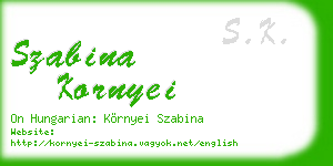 szabina kornyei business card